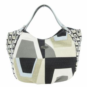 デコシャイン ハンドバッグ 総柄 キャンバス 黒 ブラック ベージュ /GV