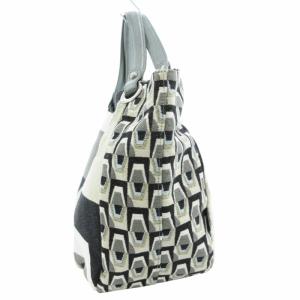 Think Bee デコシャイン ハンドバッグ 総柄 キャンバス 黒 ブラック ベージュ /GV