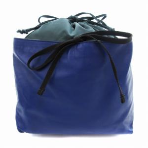 バックパック リュックサック 巾着 ナイロン レザー 緑 グリーン 青 ブルー /JS