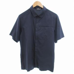 SKYLINE ボタンアップシャツ 半袖 胸ポケット S 紺 ネイビー 28576-133248 /JS