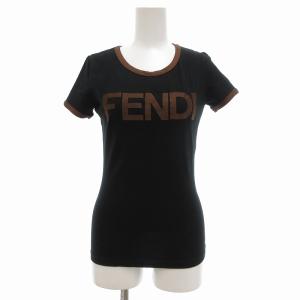 リンガーTシャツ 半袖 ロゴ 40 ブラック ブラウン /UO AA