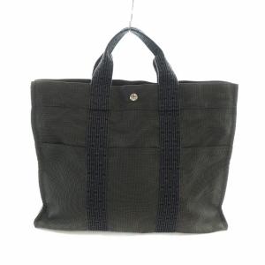 エールライン トートバッグMM キャンバス セリエボタン グレー