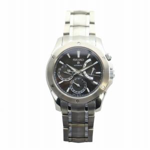 SEIKO ブライツ メカニカル レトログラード 腕時計 自動巻き 黒文字盤 クロノグラフ シルバー