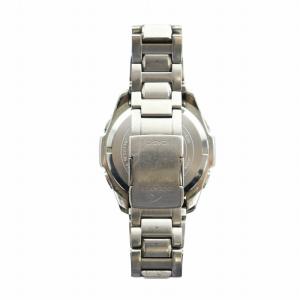 CASIO オシアナス 腕時計 電波ソーラー クロノグラフ デイト カレンダー付き 黒文字盤 シルバー