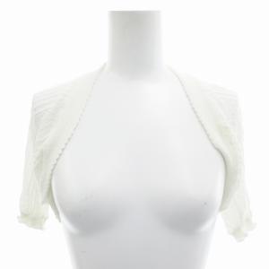 カーディガン レース ショート丈 半袖 42 白 ホワイト /FF