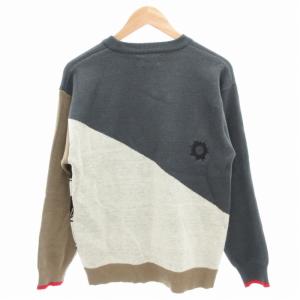 graniph ルパン三世 バラとピストル ウォッシャブルジャカードニット セーター 長袖 プルオーバー S グレー ベージュ