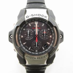 腕時計 電波ソーラー GIEZ アナログ カレンダー付き ラバーバンド 黒 ブラック GS-1000J