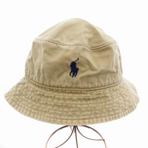 POLO RALPH LAUREN バケットハット 帽子 ポニー刺繍 ロゴ 58cm ベージュ /JS