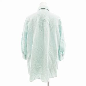 OLD ENGLAND シャツ ブラウス 長袖 リネン混 38 ライトブルー /JS