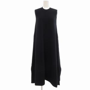 フレアワンピース ニット ノースリーブ ミモレ ロング 40 ネイビー /UO