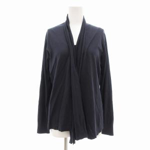 アンサンブルニット カーディガン タンクトップ ボタンレス ドレープ S ネイビー /JS