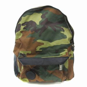 美品 リュックサック デイパック 迷彩柄 カモフラージュ ロゴ カーキ /AE