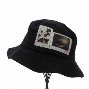 LOVELESS 森山大道 バケットハット 帽子 プリント ナイロン 黒 ブラック /FF