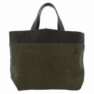 K2 ハンドバッグ 手提げ キャンバス ロゴ刺繍 茶 ブラウン /FF