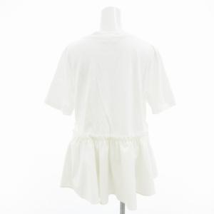 BALLSEY 美品 24SS ジャージコンビペプラムプルオーバー シャツ ブラウス 半袖 36 白 ホワイト 11034203339