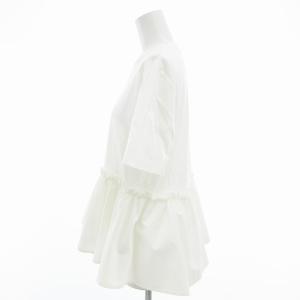 BALLSEY 美品 24SS ジャージコンビペプラムプルオーバー シャツ ブラウス 半袖 36 白 ホワイト 11034203339