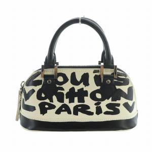LOUIS VUITTON グラフィティ アルマ PM M92177 ミニ ハンドバッグ ホワイト ブラック