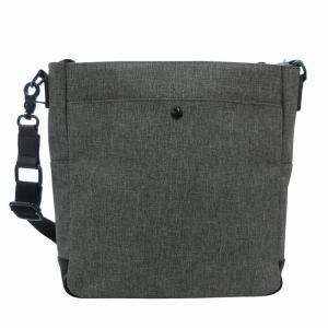 BEAMS HEART ポリエステル 杢素材 ミニ ショルダーバッグ 斜め掛け クロスボディ ロゴ プリント グレー ブラック