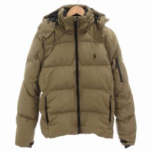 ダウンジャケット フード ポニー刺繍 M カーキ /AE