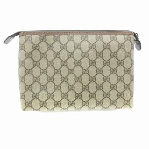 GUCCI セカンドバッグ ポーチ GG柄 PVC 014・115・6088 ベージュ系 /AE