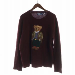 ニット ポロ ベア カシミヤ混 M ボルドー