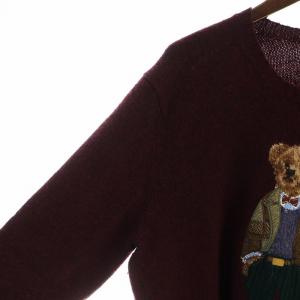 Polo by Ralph Lauren ニット ポロ ベア カシミヤ混 M ボルドー