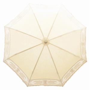 折り畳み傘 雨傘 マカダム刺繍 レース ベージュ /GV