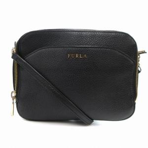 ショルダーバッグ ロゴ レザー ファスナー開閉 ブラック /JS