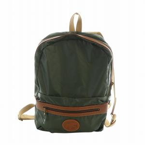 バチューライト リュックサック バックパック ロゴ ナイロン レザー カーキ 緑 グリーン /MQ