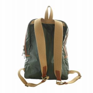 HUNTING WORLD バチューライト リュックサック バックパック ロゴ ナイロン レザー カーキ 緑 グリーン /MQ