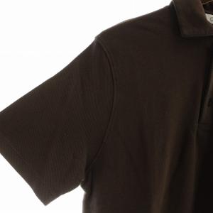 Cruciani ガーメントダイコットン 鹿の子 ポロシャツ カットソー 半袖 ロゴ 50 茶 ブラウン JU1371 /MQ