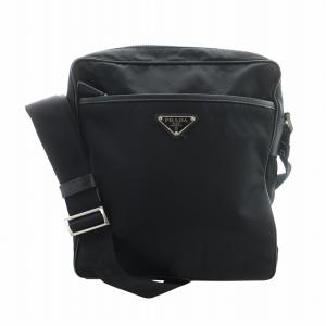 ショルダーバッグ ロゴ サフィアーノ ナイロン ブラック 2VH002