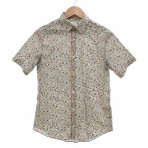 18SS シャツ 半袖 小花柄 S 白系 マルチカラー /UO