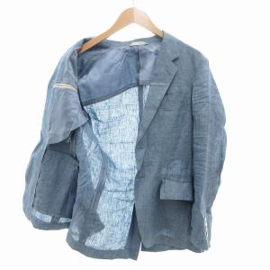 Paul Smith COLLECTION テーラードジャケット カジュアル アンコン リネン 麻 背抜き シェルボタン M ライトブルー /JS