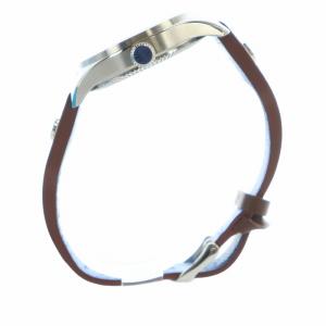 TIMEX Pan Am 腕時計 クォーツ レザーバンド 紺文字盤 デイト カレンダー付き シルバーカラー