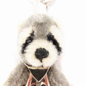 PRADA キーリング ストラップ アライグマモチーフ スタッズ グレー /JS