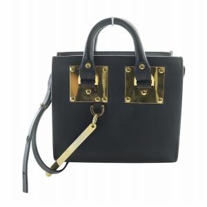 ハンドバッグ ショルダー 2WAY トート ロゴ レザー ゴールド金具 黒 ブラック /MQ