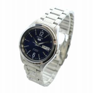 SEIKO 腕時計 ウォッチ 自動巻き 紺文字盤 ロゴ デイト カレンダー付き スケルトン シルバー色 7S26-03W0