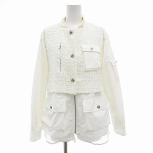 ツイードジャケット フェイクレイヤード レース 1 白 ホワイト /JS