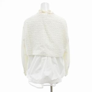 leur logette ツイードジャケット フェイクレイヤード レース 1 白 ホワイト /JS
