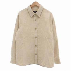 コーデュロイシャツジャケット リネン混 長袖 M ベージュ /UO