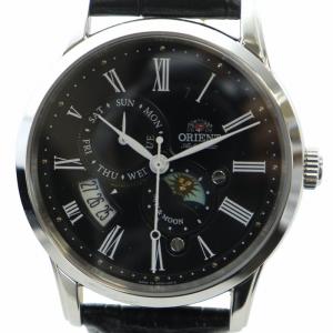 AUTOMATIC SUN & MOON 腕時計 自動巻き 黒文字盤 スケルトン デイト