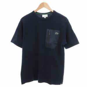 アウトドアジップポケット鹿の子Tシャツ カットソー ロゴ 半袖 4 M 紺 ネイビー TH138LJ /UD