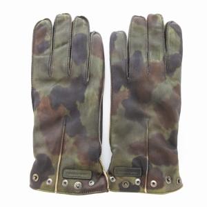 グローブ 手袋 ラムスキン 裏地カシミヤ カモフラ柄 8.5 カーキ /JS