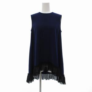 チュニックブラウス ノースリーブ プリーツディテール XS ネイビー系 /UO