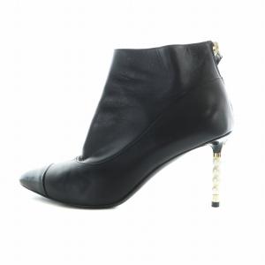 ブーティ レザー フェイクパール ココマーク 37