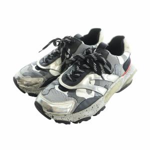 VALENTINO GARAVANI ローカットスニーカー シューズ  靴 ロゴ 迷彩柄 40 25cm メタル グレー TRB05Y0 /MQ