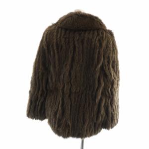 SAGA FOX 銀サガ 毛皮コート フォックスファー ミドル 長袖 総裏地 ネーム刺繍入り 茶 ブラウン /MQ