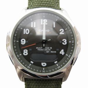 ジャンク品 ウェーブセプター ソーラーコンビネーションモデル 腕時計 ウォッチ 2針 カーキ WVA-M630B-3AJF