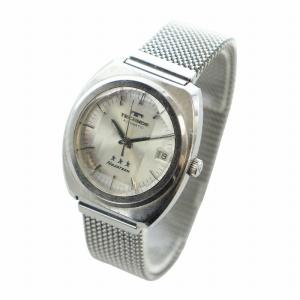 TECHNOS hibeatron 腕時計 ウォッチ 自動巻き ロゴ カレンダー付き デイト シルバー色 /MQ